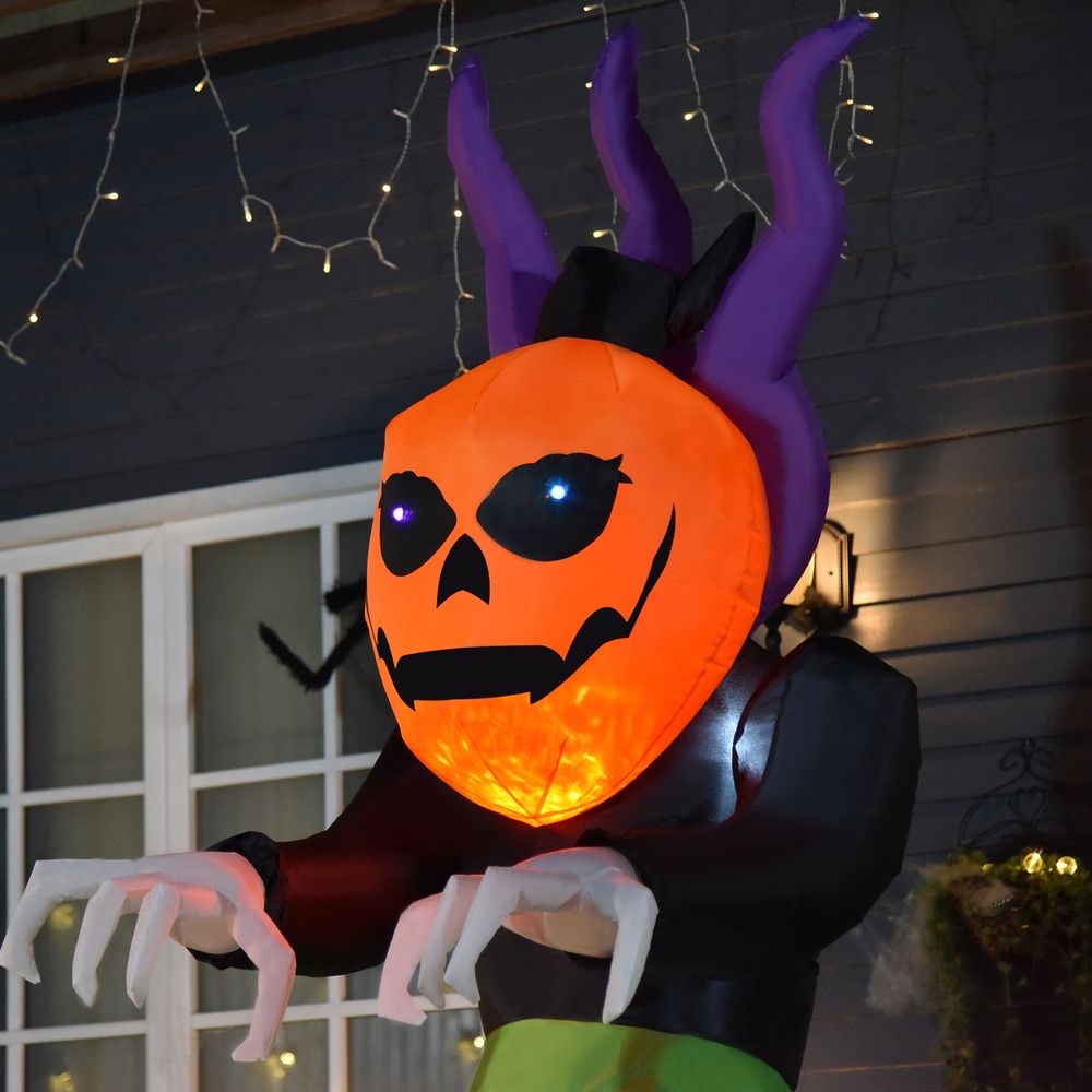 Spooky Pumpkin Ghost Inflatable - LED Halloween Party Decor for Kids & Adults!