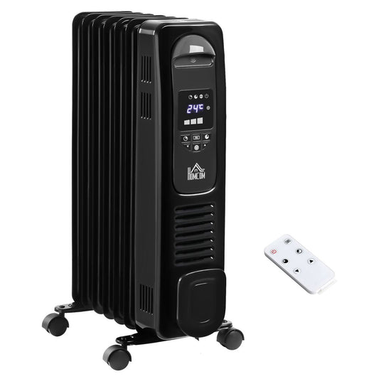 Efficient 1500W Portable Digital Oil Filled Radiator with LED & Eco Mode