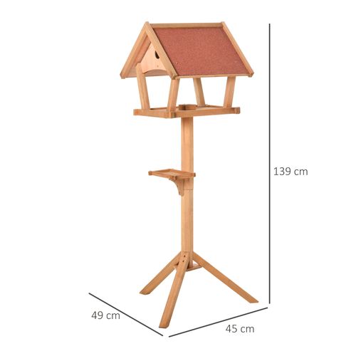 Classic Wooden Bird Feeder Stand - Weather Resistant Garden Essential