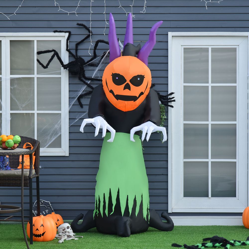 Spooky Pumpkin Ghost Inflatable - LED Halloween Party Decor for Kids & Adults!