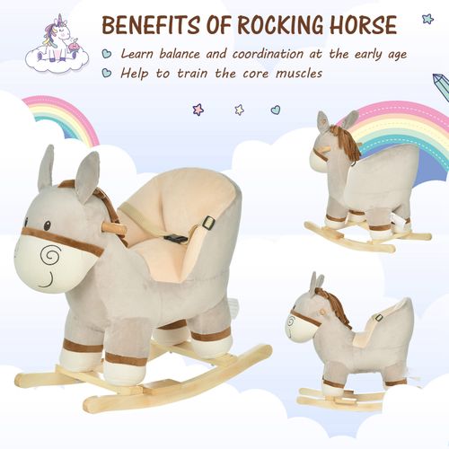 Plush Rocking Donkey Ride-On with Sounds & Safety Features for Kids