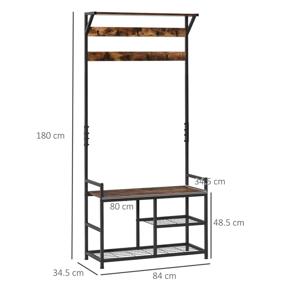 Stylish Coat Rack & Shoe Bench Combo ? All-In-One Storage Solution