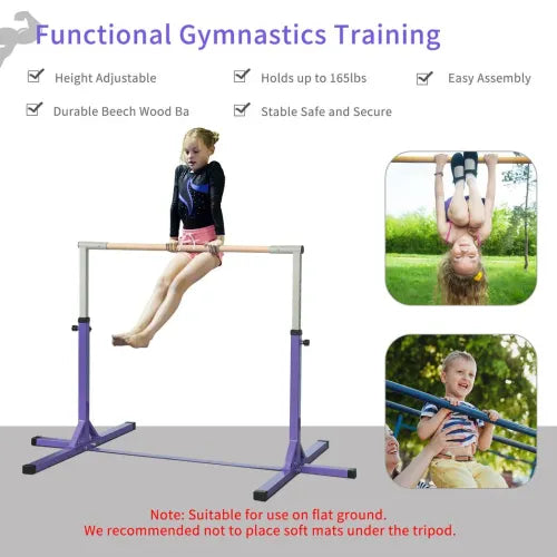 Adjustable Kids Gymnastics Horizontal Bar - Perfect for Home Fitness Fun!