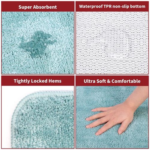 VINSANI Ultra Soft Luxury Bath Mat - 60x90cm in Elegant Light Blue