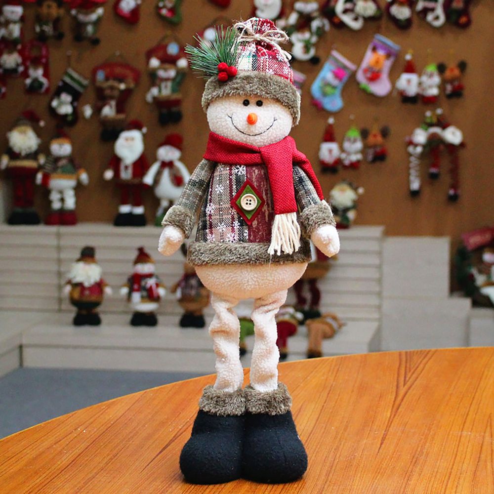 Stretchable Plush Christmas Characters: Santa, Snowman & Moose Decor 2024