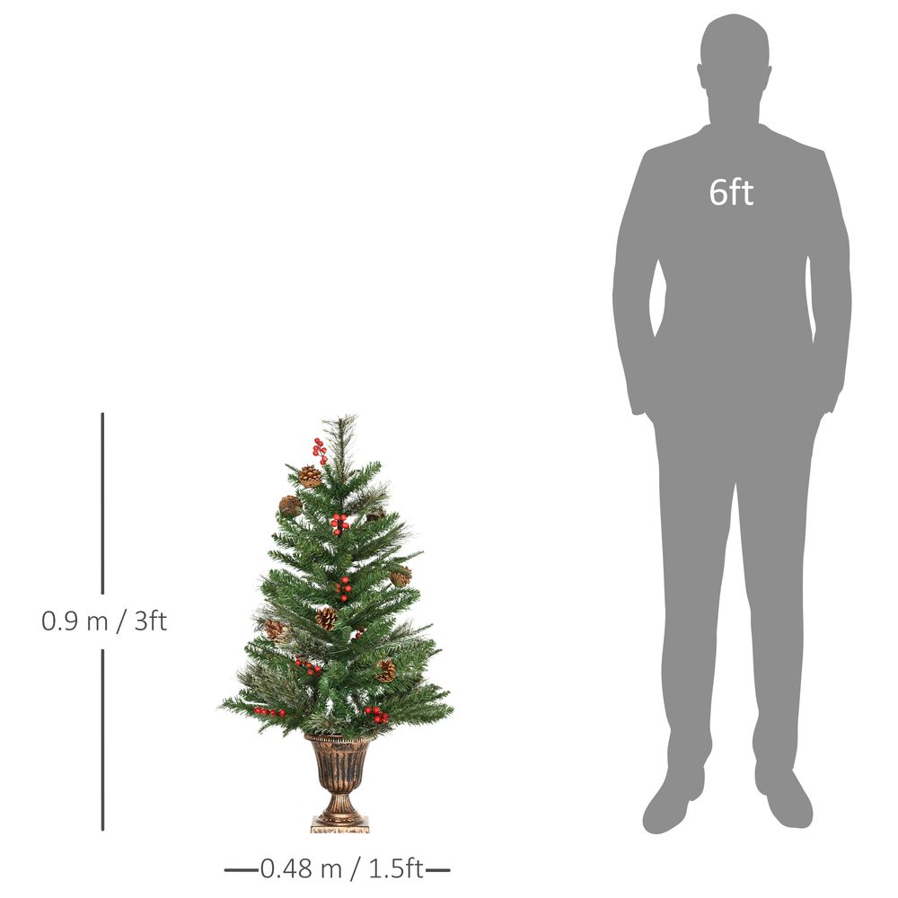 Festive Duo: 3FT HOMCOM Mini Artificial Christmas Trees for Any Space