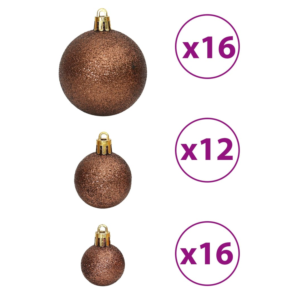 vidaXL 100-Pc Brown Christmas Baubles Set - Festive Decor for Your Tree!