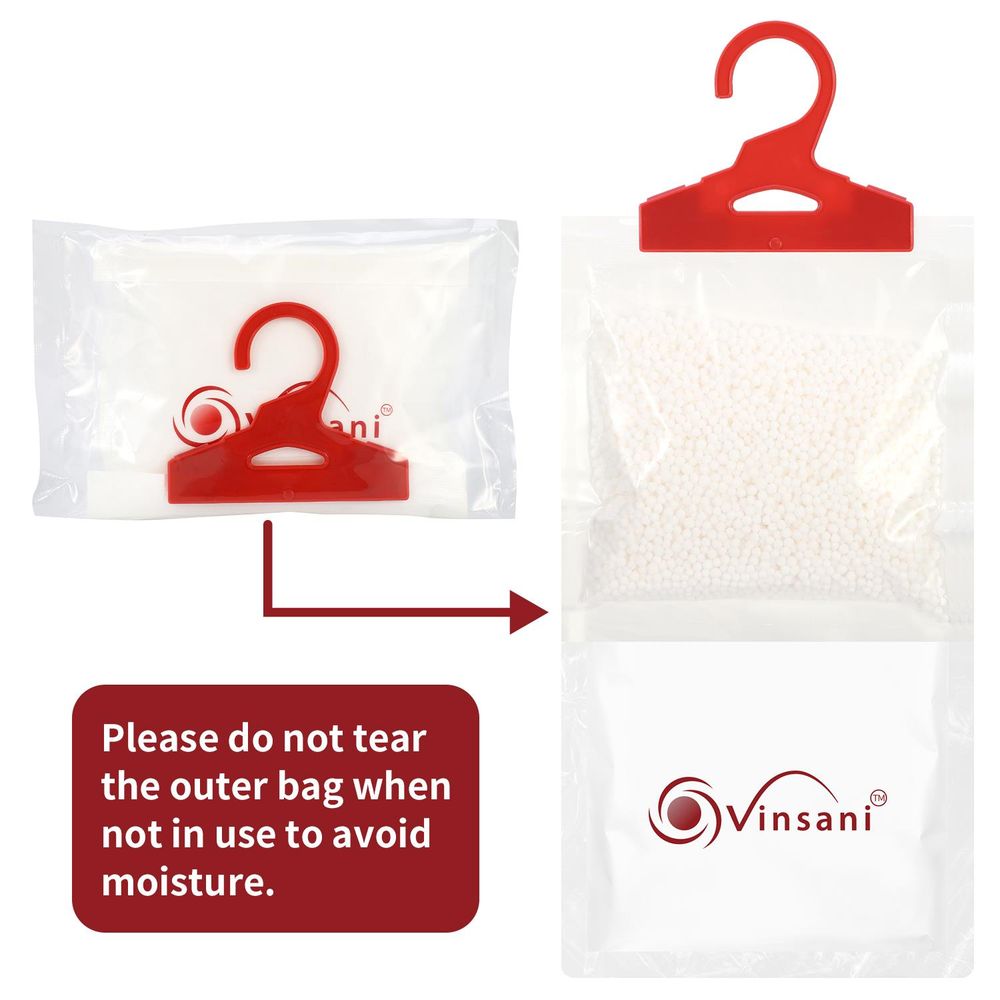 VINSANI 6PC Hydrophilic Hanging Dehumidifier Bags - Moisture Away!