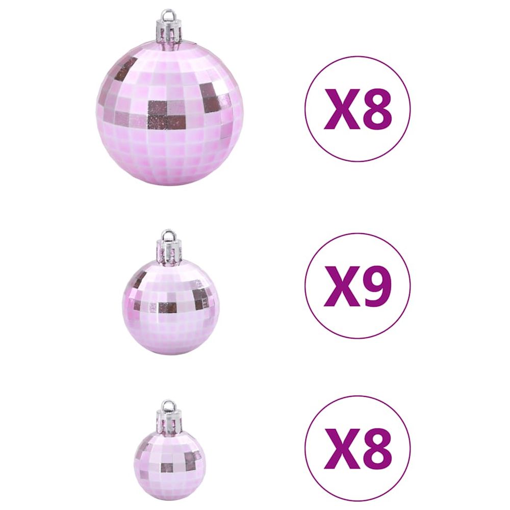 Sparkling Pink Christmas Baubles Set - 100 Decorative Ornaments for Holiday Joy