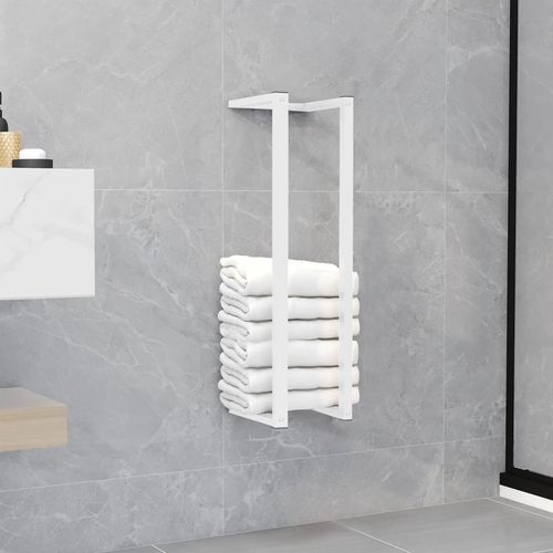 vidaXL Stylish White Steel Towel Rack - Sleek & Space-Saving Design