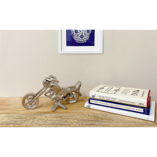 Silver Aluminium Motorcycle Ornament