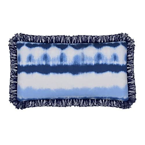 Blue Tie Dye Fringe Cushion - Soft, Stylish Decor for Any Space