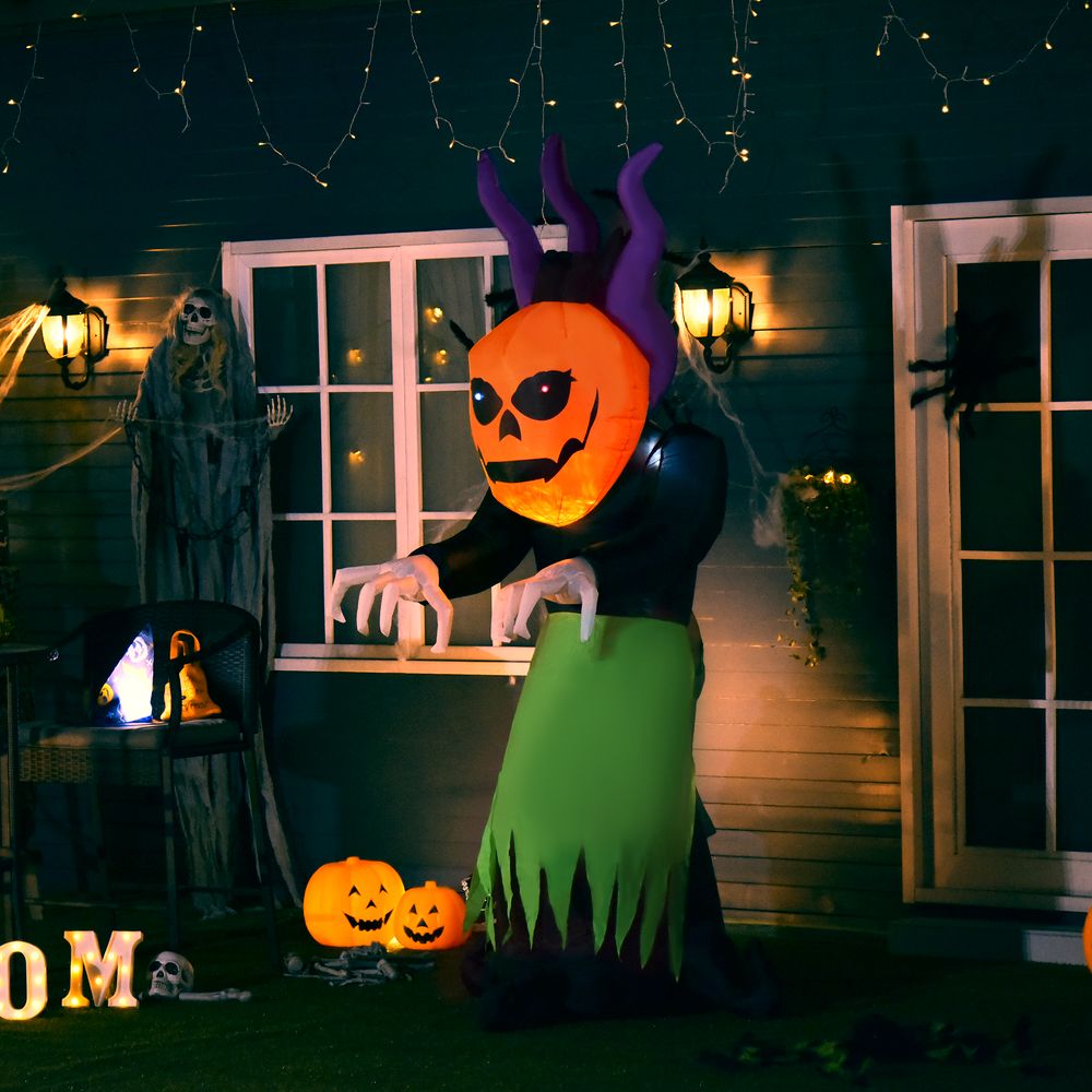 Spooky Pumpkin Ghost Inflatable - LED Halloween Party Decor for Kids & Adults!