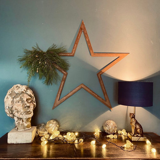 Vintage Rusty Steel Star - Versatile Christmas & Home Wall Decor