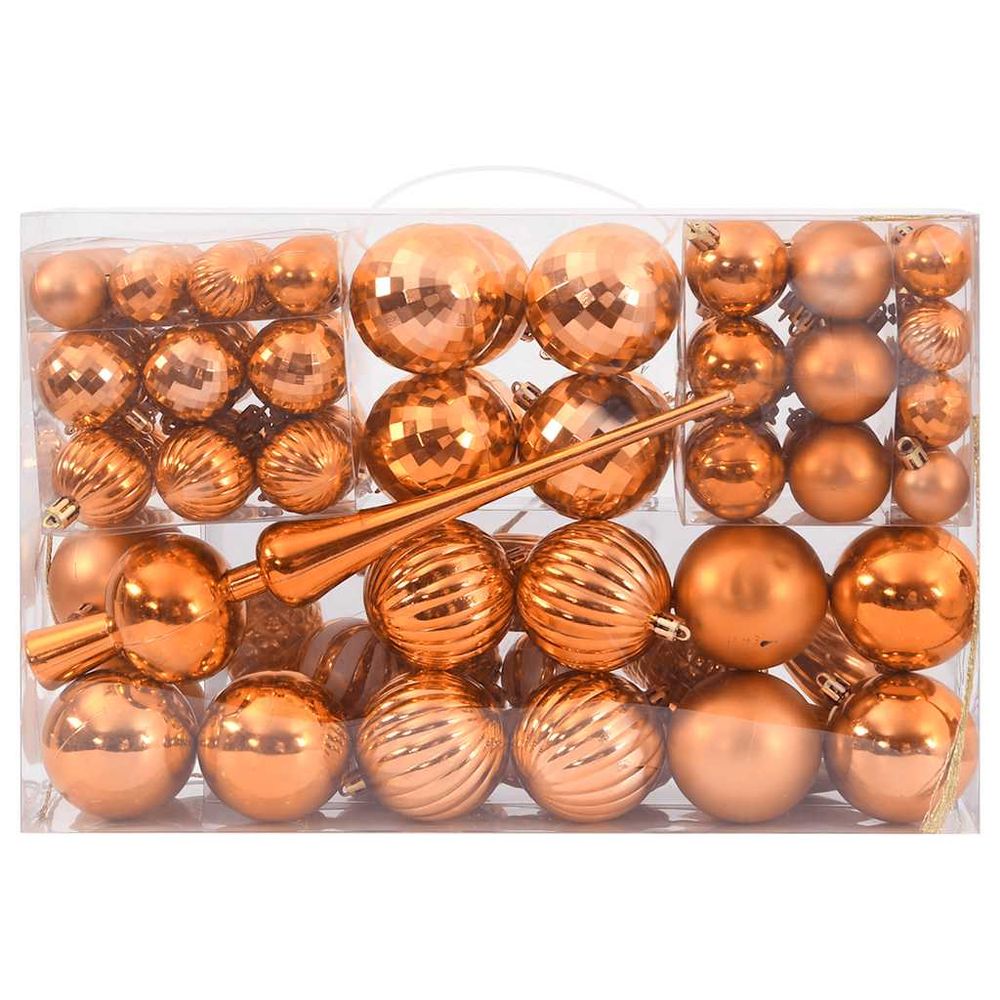 VidaXL 98-Piece Copper Christmas Baubles Set - Festive Decorations Galore!