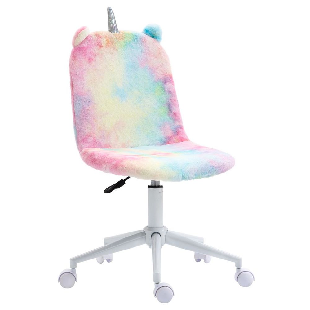 Vinsetto Fluffy Unicorn Swivel Chair - Whimsical Comfort for Fun Workdays!