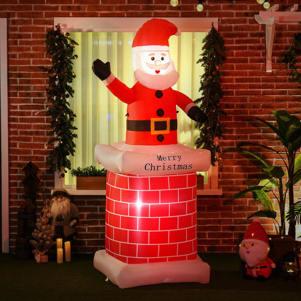 Jolly 7ft Inflatable Santa Claus: Bright LED Christmas Decor for Indoor/Outdoor Fun!