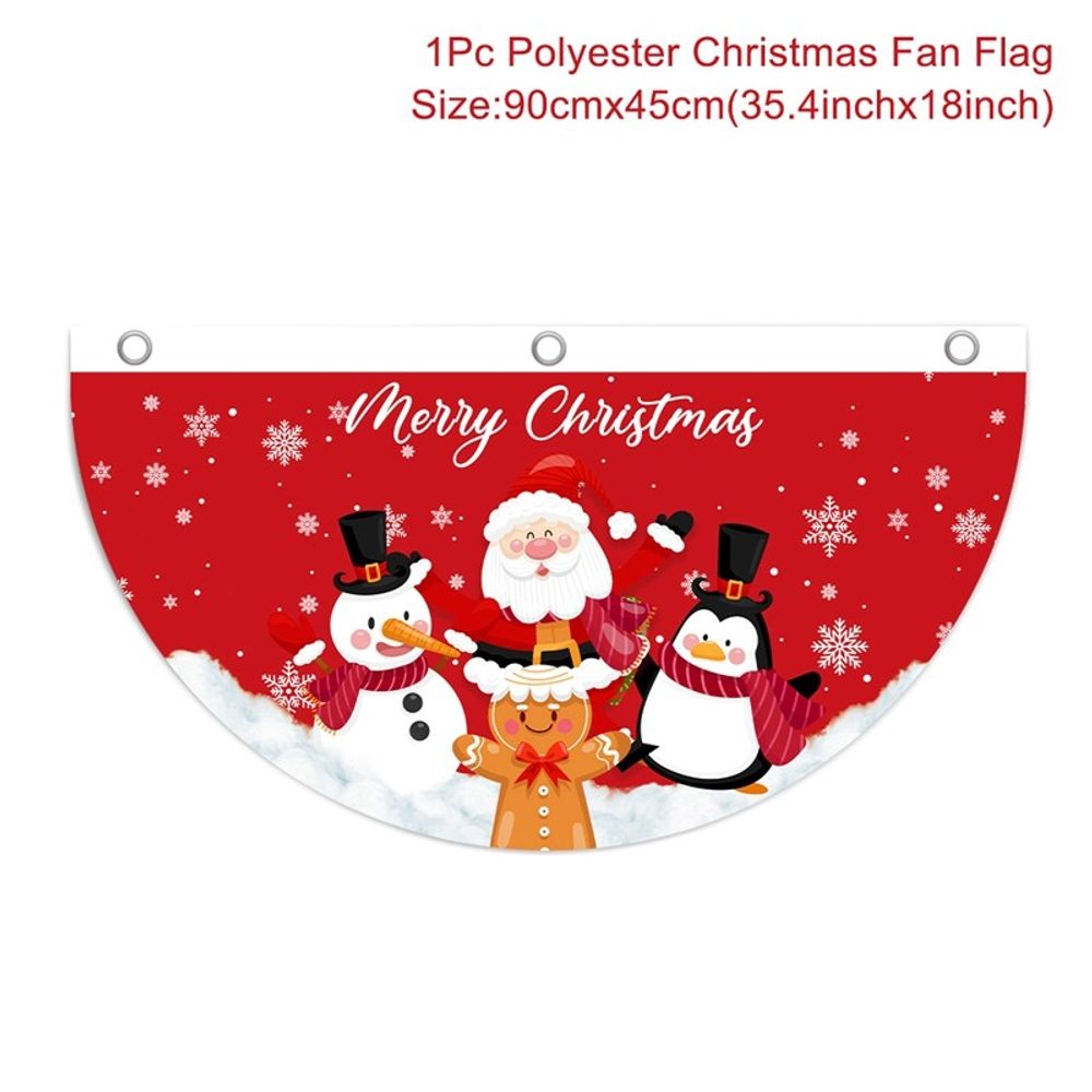 Festive Fan-Shaped Christmas Flag Banner - Perfect Holiday Home Decor!