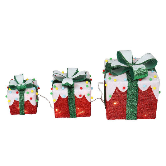 Festive 3-Piece Colorful Cotton Ball Decoration with 60 Lights for Any Occasion