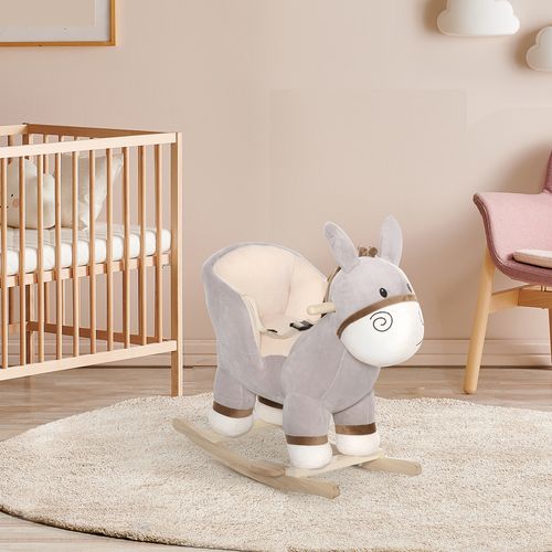 Plush Rocking Donkey Ride-On with Sounds & Safety Features for Kids