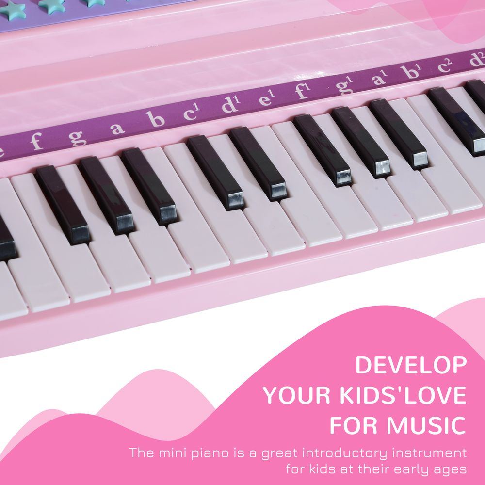 Enchanting Pink 37-Key Mini Piano Keyboard Set with Microphone & Stool