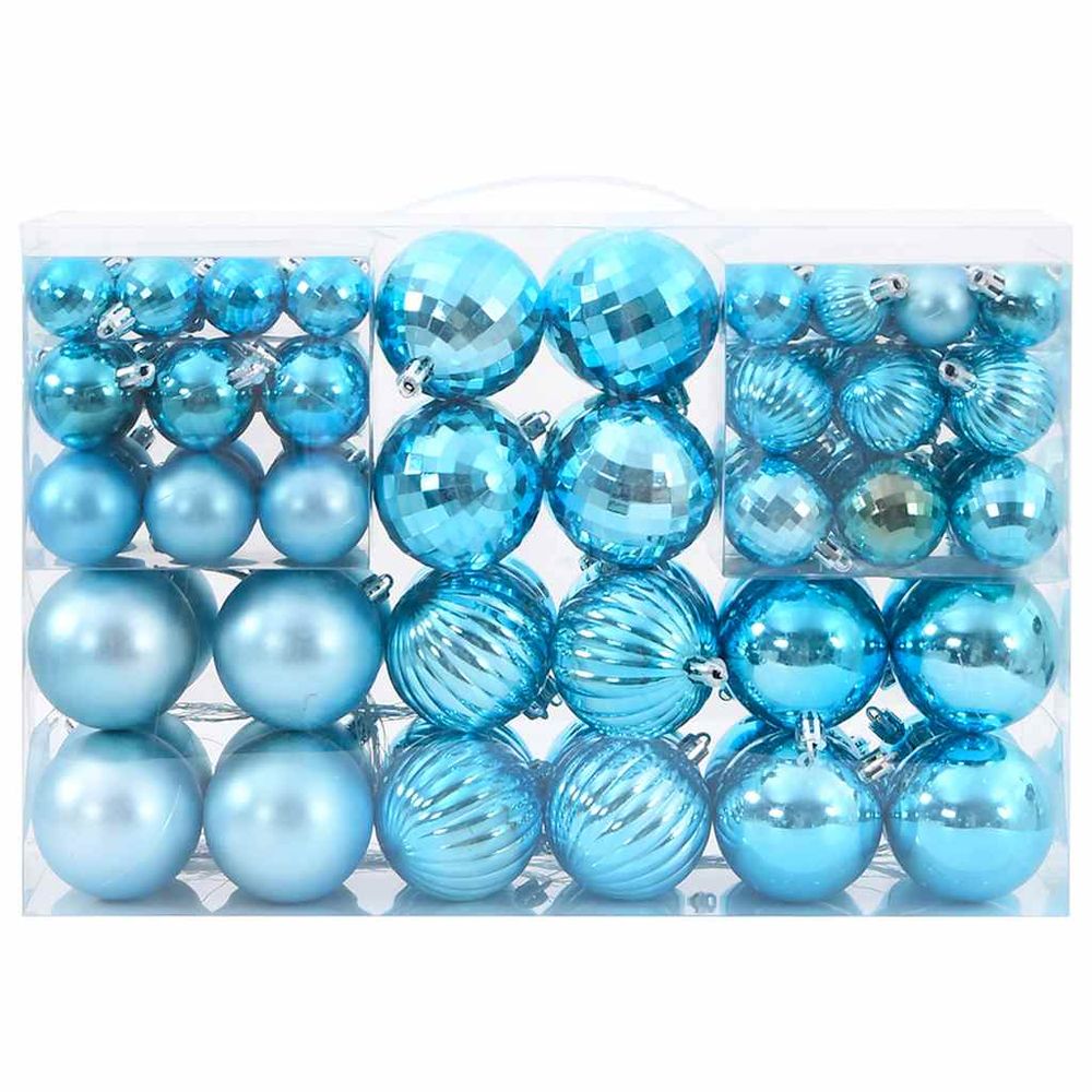 vidaXL 100-Piece Turquoise Christmas Bauble Set ? Festive Decor for All!