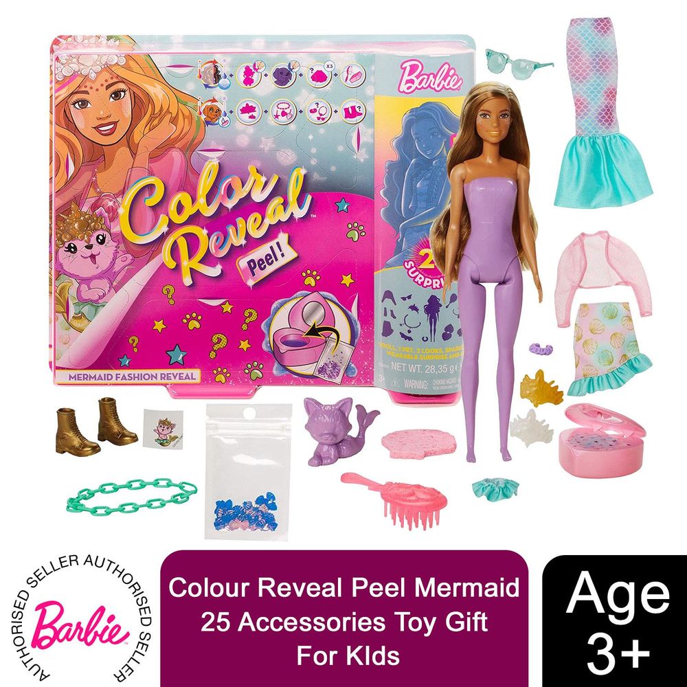 Barbie Color Reveal Mermaid Surprise Set with 25 Magical Accessories!