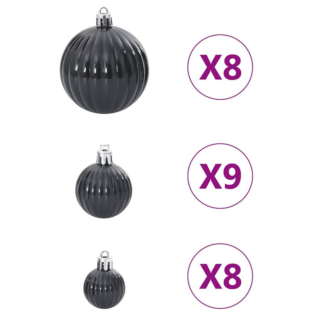 vidaXL 100-Piece Black Christmas Baubles Set - Elegant Holiday Decor