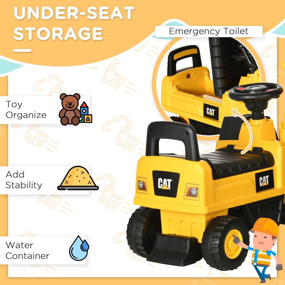 HOMCOM CAT Kids Ride-On Construction Digger with Controllable Shovel!