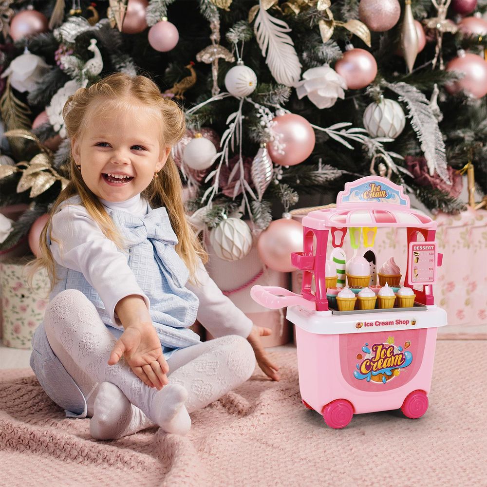 SOKA Ice Cream Trolley: 27-Piece Pretend Play Set for Creative Learning Fun!