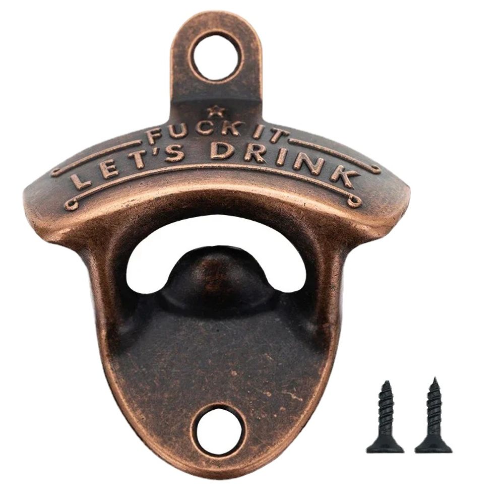 Vintage Wall-Mounted Metal Bottle Opener - Retro BBQ & Bar Accessory