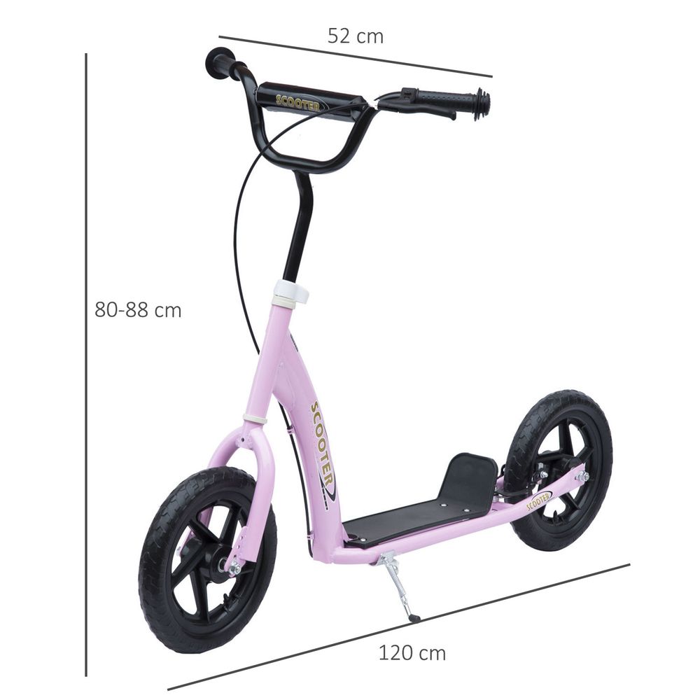 Adventurous Pink Push Scooter for Kids - Stunt Ready with 12" EVA Wheels!