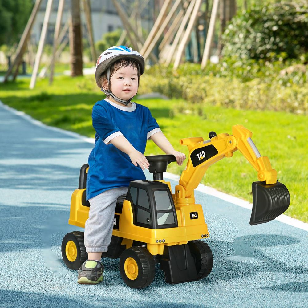 HOMCOM CAT Kids Ride-On Construction Digger with Controllable Shovel!