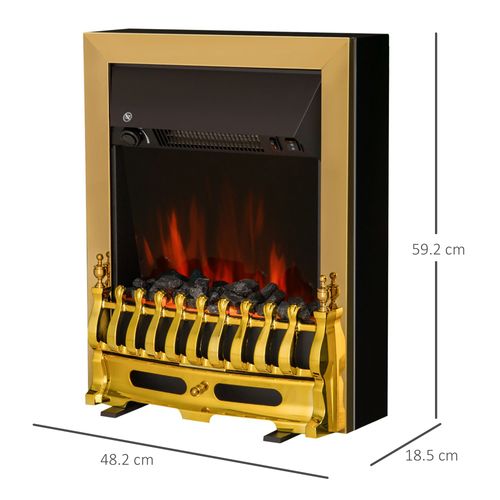 Realistic LED Flame Electric Fireplace - 2000W Stunning Coal Effect