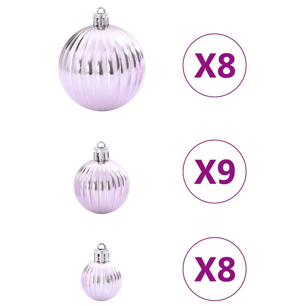 Sparkling Pink Christmas Baubles Set - 100 Decorative Ornaments for Holiday Joy