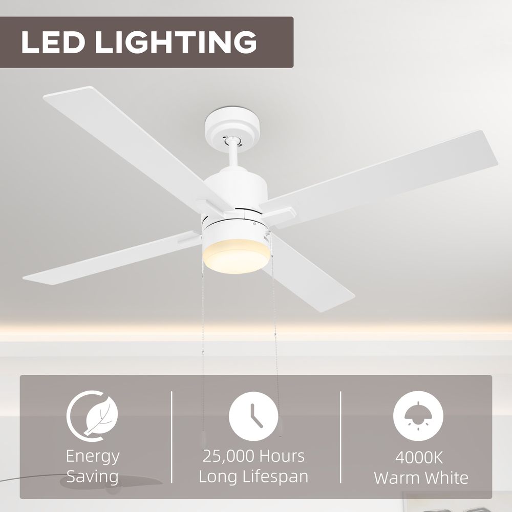 HOMCOM Reversible Ceiling Fan with LED Light - Elegant Energy Saver!