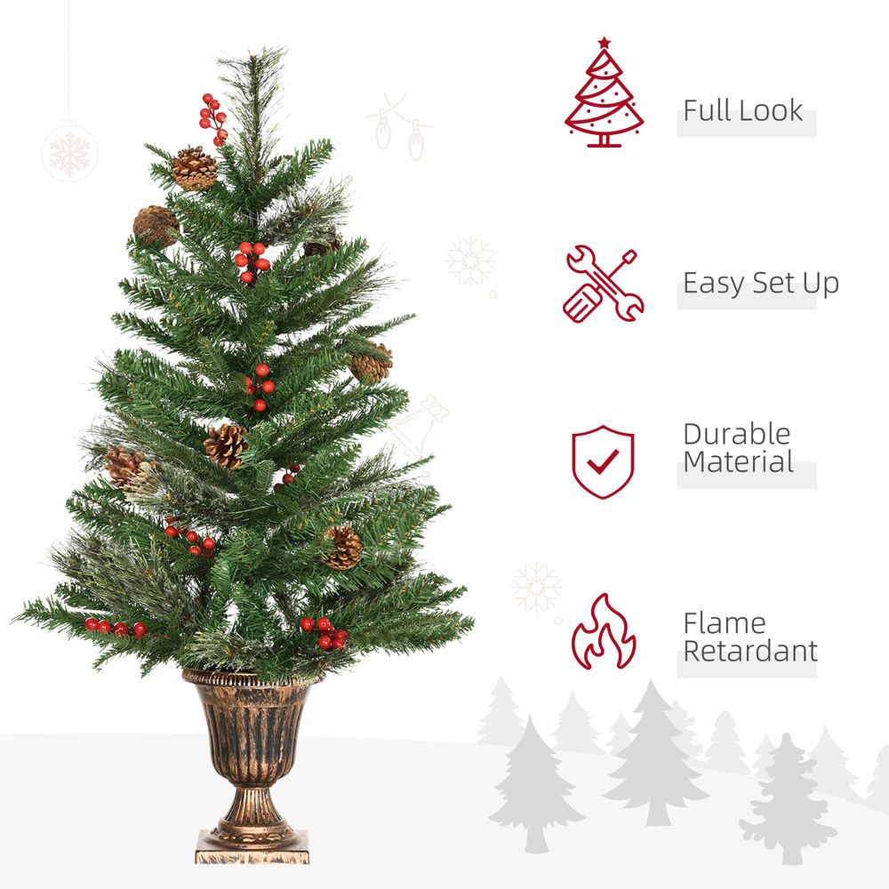 Festive Duo: 3FT HOMCOM Mini Artificial Christmas Trees for Any Space