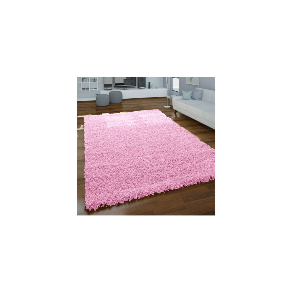 Plush Baby Pink Shaggy Rug 160x230: Modern Comfort for Every Room