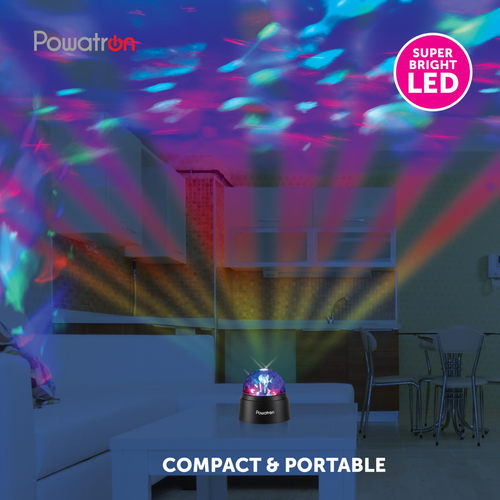 Powertron Starball Disco Light | Portable Multi-Colored Party Elegance