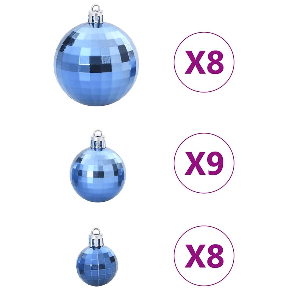 vidaXL 100-Piece Set of Blue Christmas Baubles in Various Styles