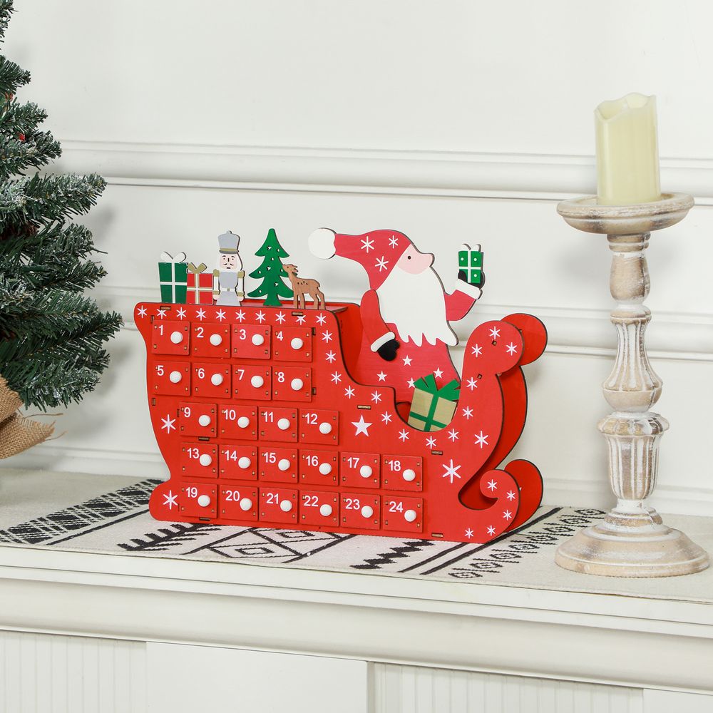 HOMCOM 24-Drawer Christmas Countdown Advent Calendar - Festive Joy Awaits!