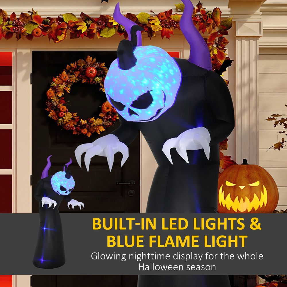 Spooky 7ft Inflatable LED Ghost with Flame Effect for Ultimate Halloween Fun!