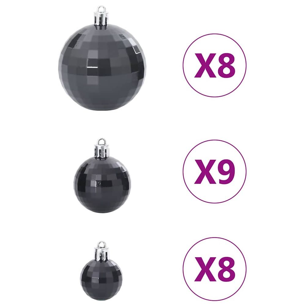 vidaXL 100-Piece Black Christmas Baubles Set - Elegant Holiday Decor