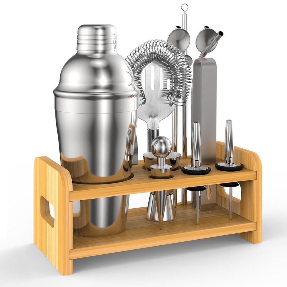 Vinsani Ultimate 15-Piece Cocktail Shaker Set for Crafting Perfect Drinks!