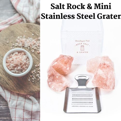 Himalayan Rock Salt Gift Set with Mini Grater - Pure, Healthy, Unique!