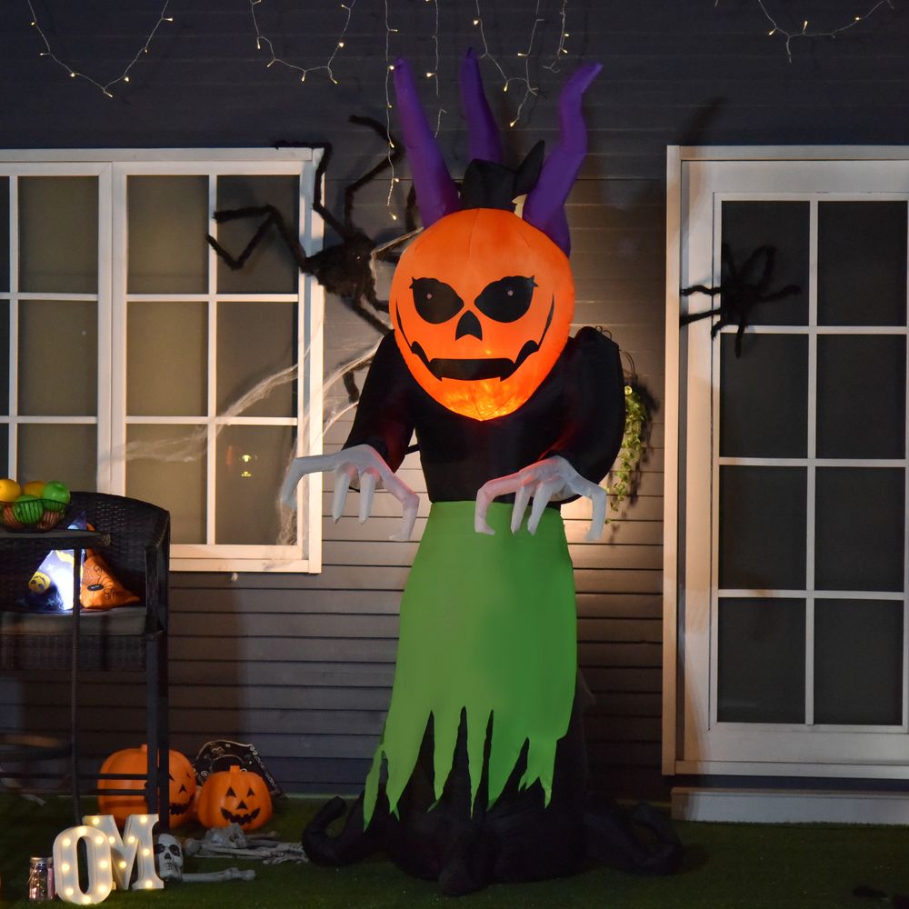 Spooky Pumpkin Ghost Inflatable - LED Halloween Party Decor for Kids & Adults!