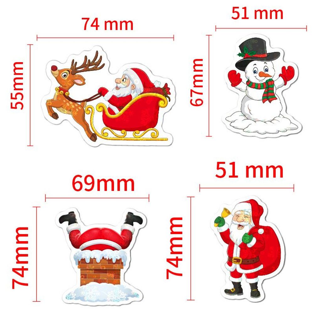 Festive Holographic Christmas Stickers - 50/100 Waterproof Craft Collection!