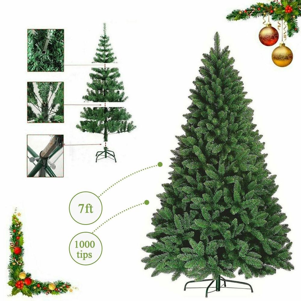 Realistic 7FT Green Artificial Colorado Christmas Tree - Easy Assembly!