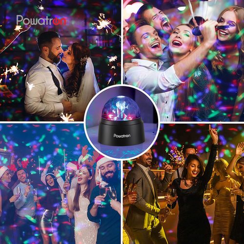 Powertron Starball Disco Light | Portable Multi-Colored Party Elegance