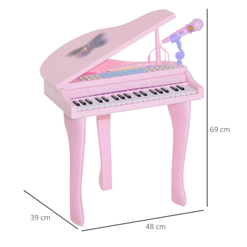 Enchanting Pink 37-Key Mini Piano Keyboard Set with Microphone & Stool